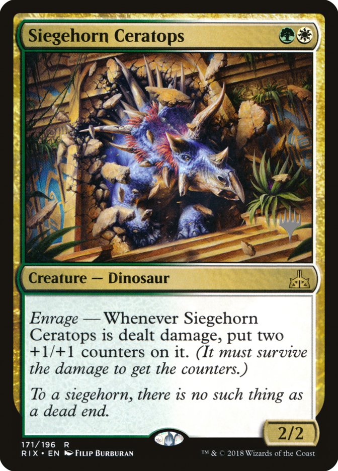 Siegehorn Ceratops (Promo Pack) [Rivals of Ixalan Promos] | Red Riot Games CA