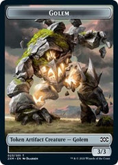 Golem // Elf Warrior Double-Sided Token [Double Masters Tokens] | Red Riot Games CA