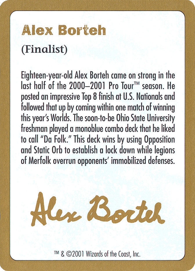 Alex Borteh Bio [World Championship Decks 2001] | Red Riot Games CA