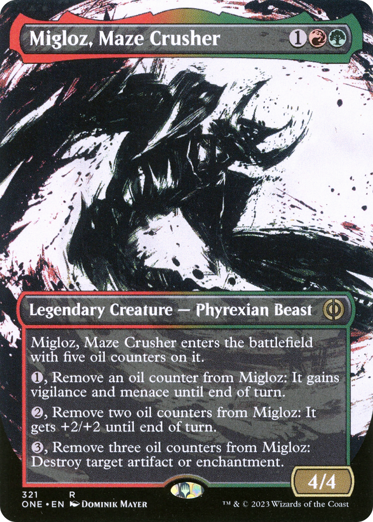 Migloz, Maze Crusher (Borderless Ichor) [Phyrexia: All Will Be One] | Red Riot Games CA