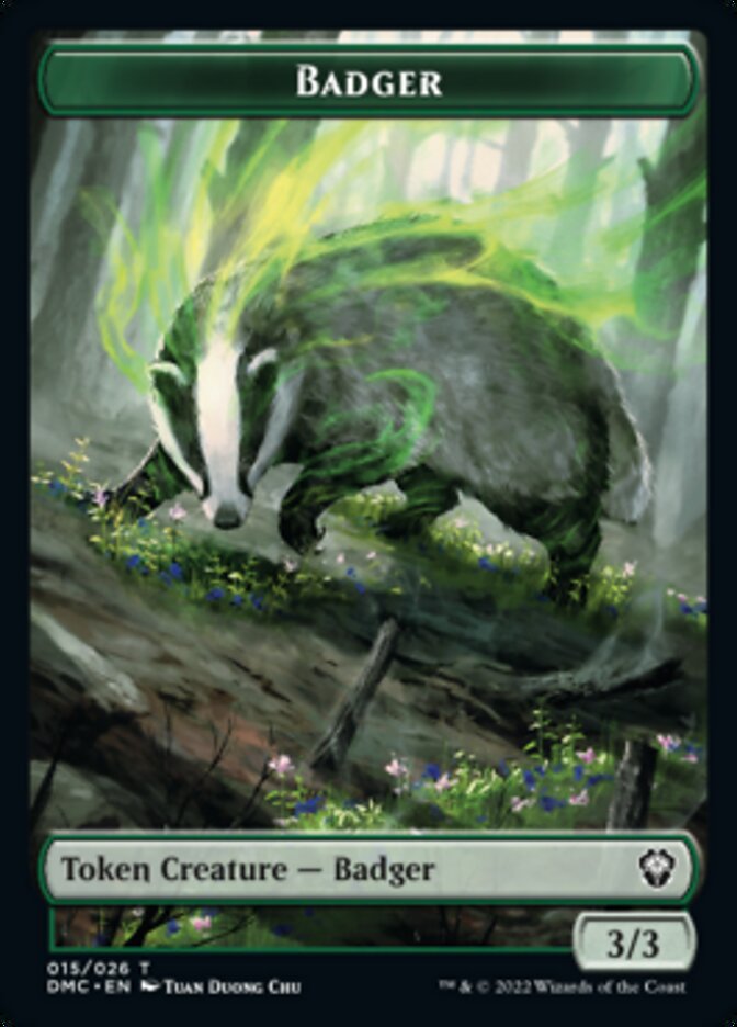 Saproling // Badger Double-Sided Token [Dominaria United Tokens] | Red Riot Games CA