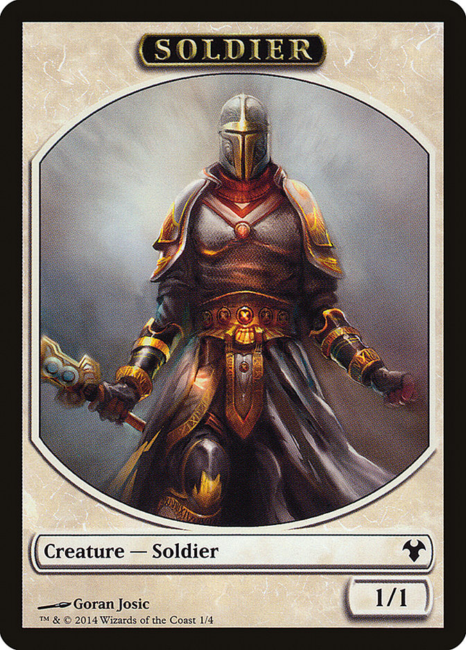 Soldier // Spirit Double-Sided Token [Modern Event Deck 2014 Tokens] | Red Riot Games CA