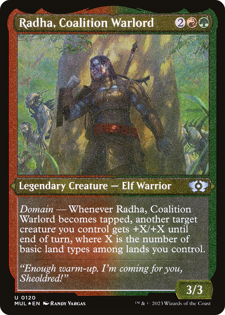 Radha, Coalition Warlord (Foil Etched) [Multiverse Legends] | Red Riot Games CA