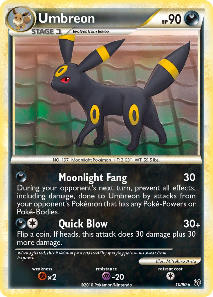Umbreon (10/90) (Cracked Ice Holo) (Theme Deck Exclusive) [HeartGold & SoulSilver: Undaunted] | Red Riot Games CA