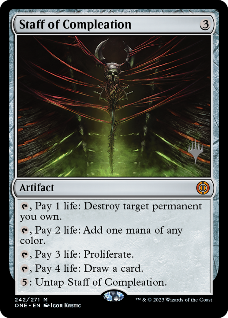 Staff of Compleation (Promo Pack) [Phyrexia: All Will Be One Promos] | Red Riot Games CA