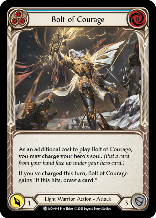 Bolt of Courage (Blue) [MON044] (Monarch)  1st Edition Normal | Red Riot Games CA