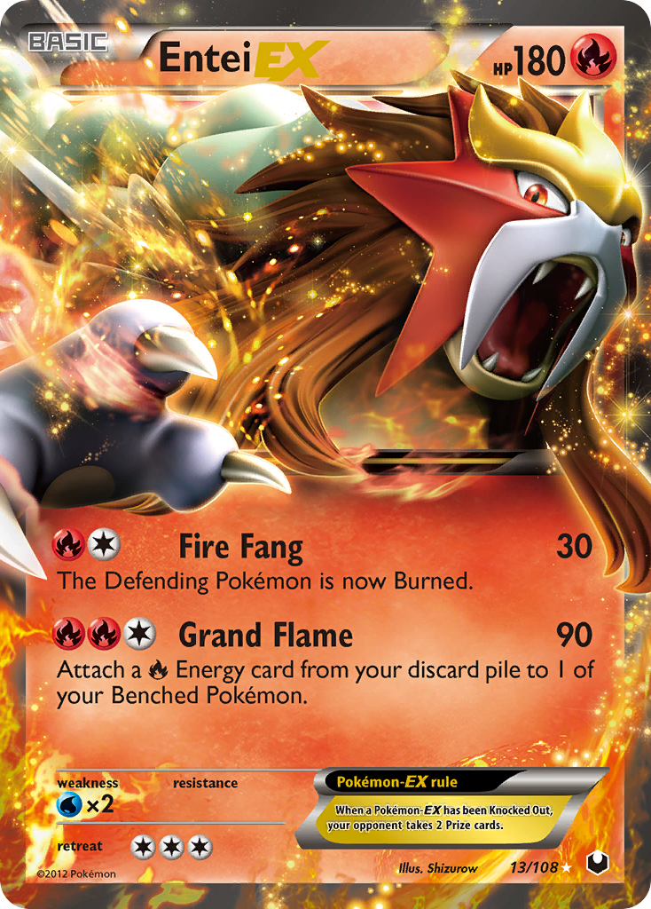 Entei EX (13/108) [Black & White: Dark Explorers] | Red Riot Games CA