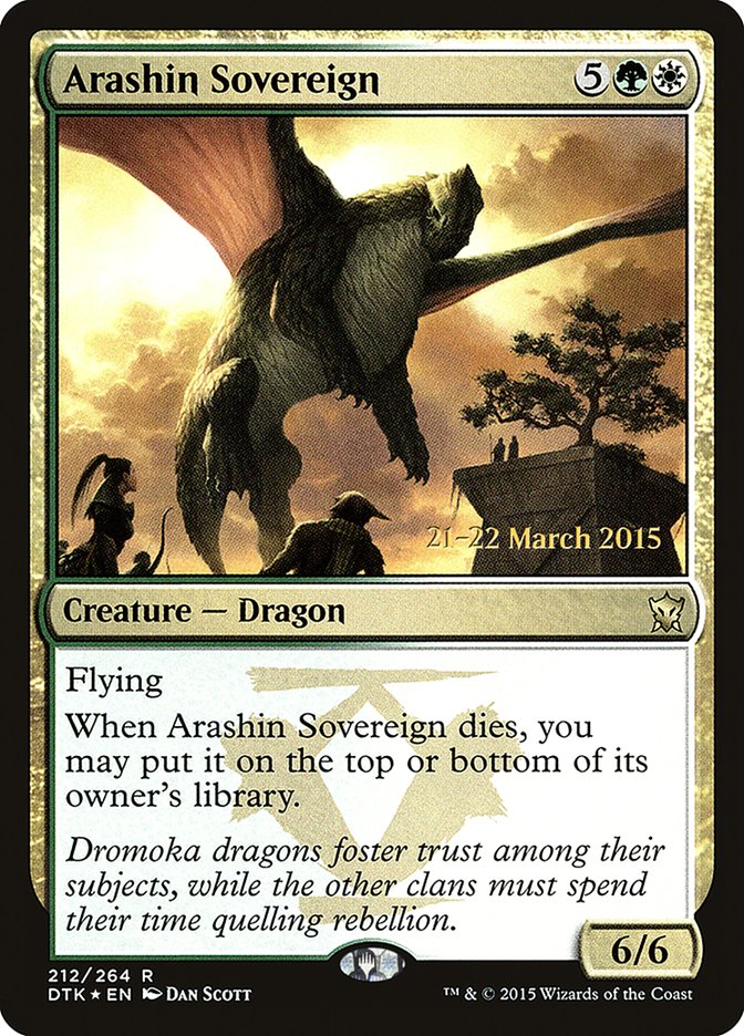 Arashin Sovereign [Dragons of Tarkir Prerelease Promos] | Red Riot Games CA