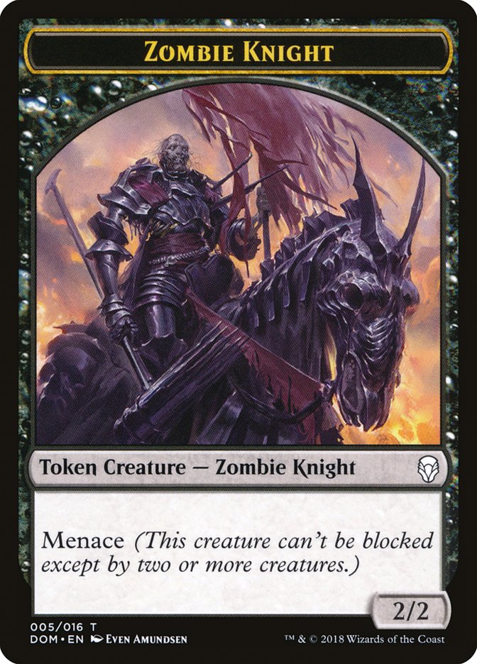 Zombie Knight Token [Dominaria Tokens] | Red Riot Games CA