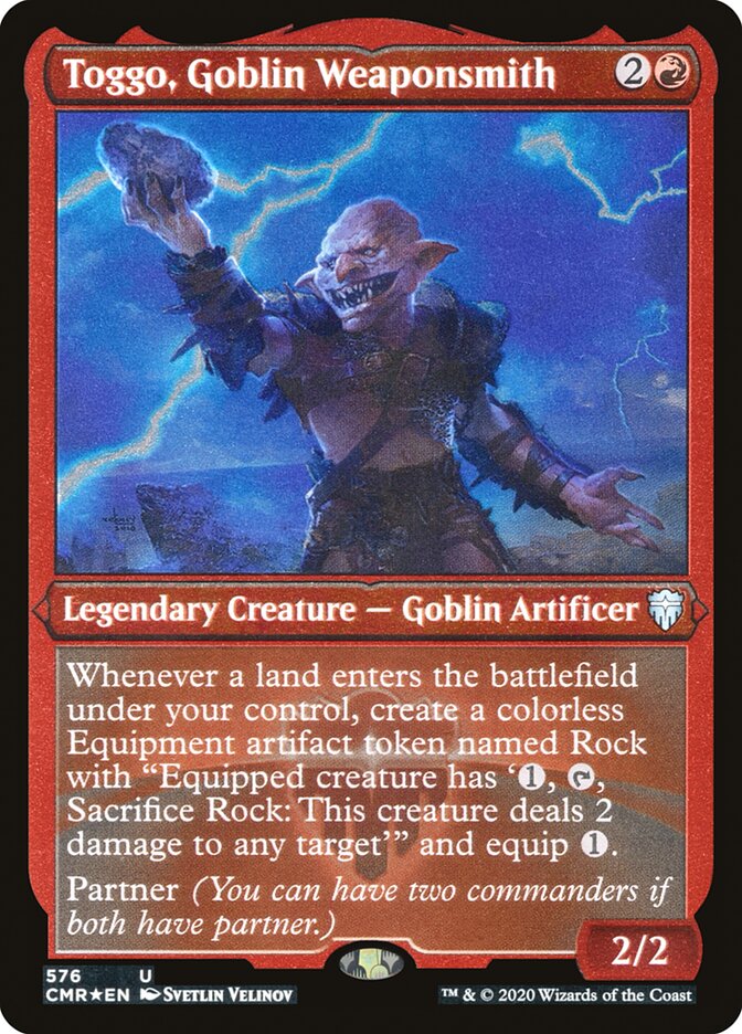 Toggo, Goblin Weaponsmith (Etched) [Commander Legends] | Red Riot Games CA