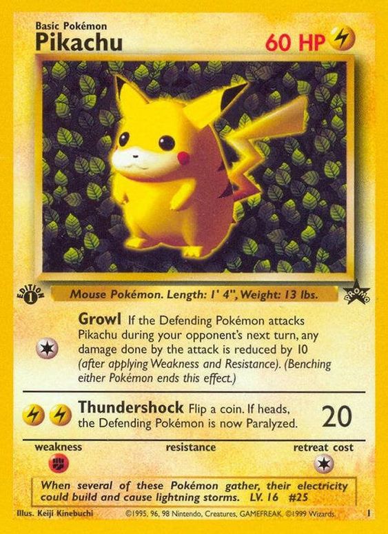 Pikachu (1) (1st Edition Misprint Promo) [Wizards of the Coast: Black Star Promos] | Red Riot Games CA