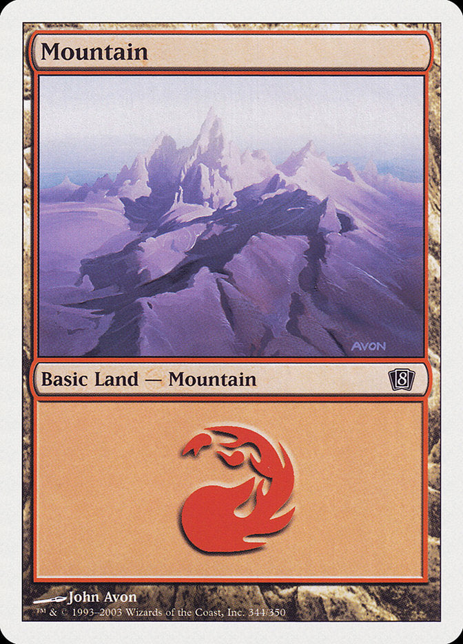 Mountain (344) [Eighth Edition] | Red Riot Games CA