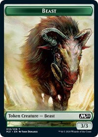 Beast // Knight Double-Sided Token [Core Set 2021 Tokens] | Red Riot Games CA