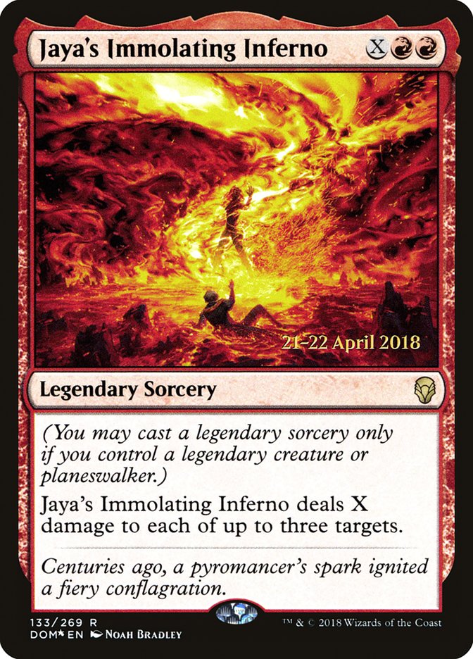 Jaya's Immolating Inferno [Dominaria Prerelease Promos] | Red Riot Games CA
