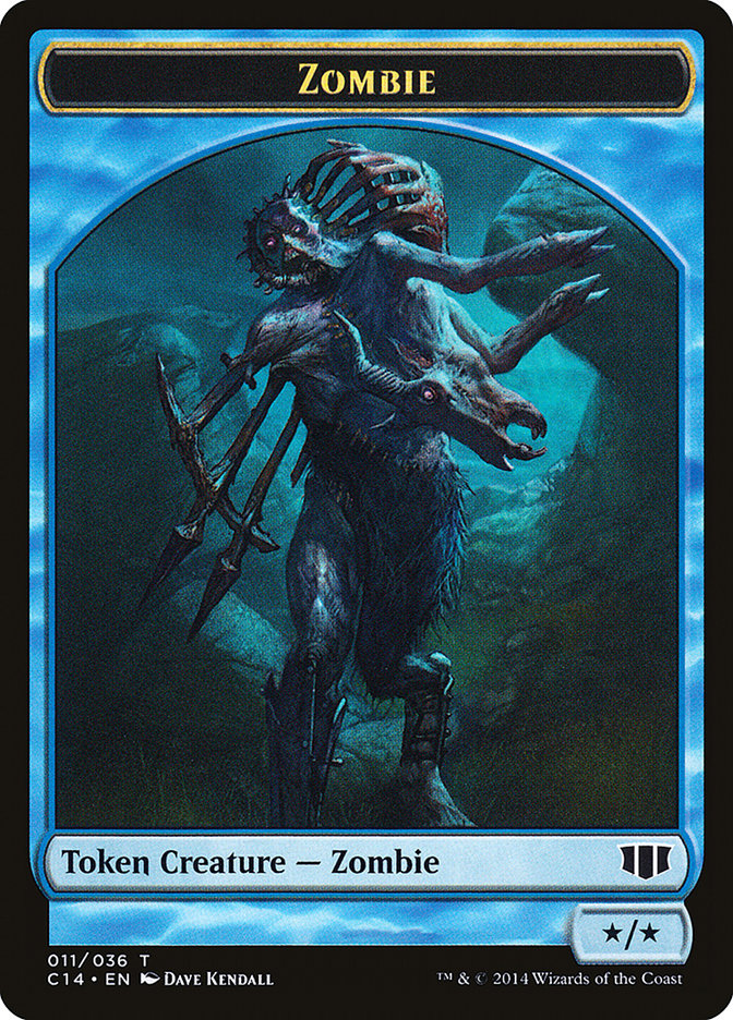 Teferi, Temporal Archmage Emblem // Zombie (011/036) Double-Sided Token [Commander 2014 Tokens] | Red Riot Games CA