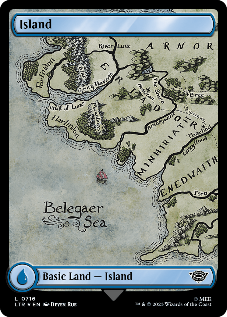 Island (0716) (Surge Foil) [The Lord of the Rings: Tales of Middle-Earth] | Red Riot Games CA