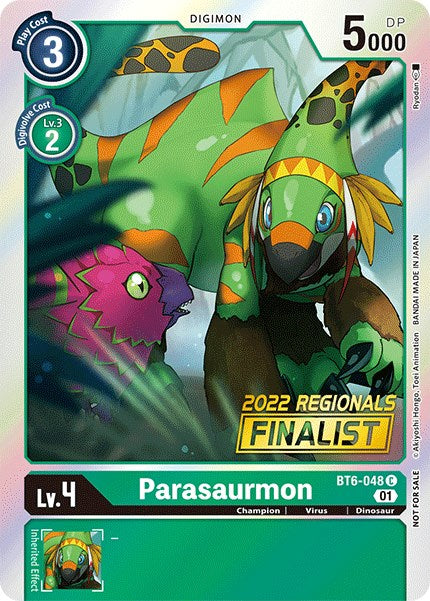 Parasaurmon [BT6-048] (2022 Championship Online Regional) (Online Finalist) [Double Diamond Promos] | Red Riot Games CA