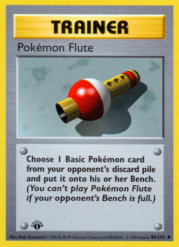 Pokemon Flute (86/102) (Shadowless) [Base Set 1st Edition] | Red Riot Games CA
