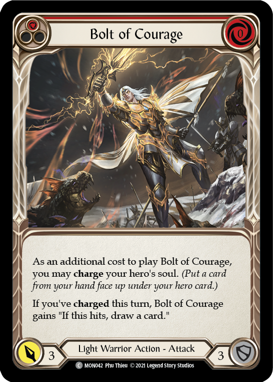 Bolt of Courage (Red) [MON042] (Monarch)  1st Edition Normal | Red Riot Games CA