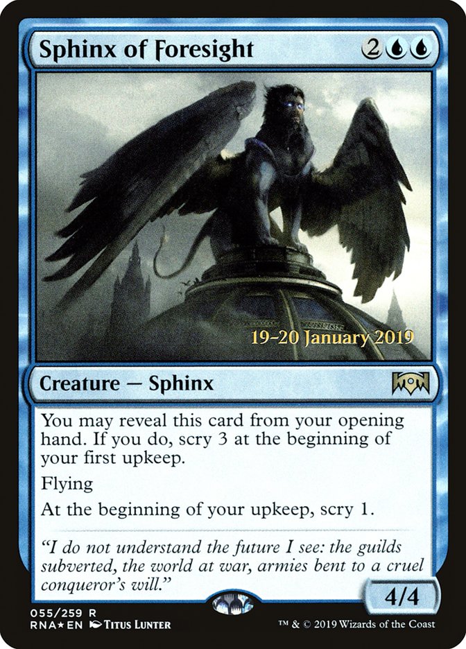 Sphinx of Foresight [Ravnica Allegiance Prerelease Promos] | Red Riot Games CA