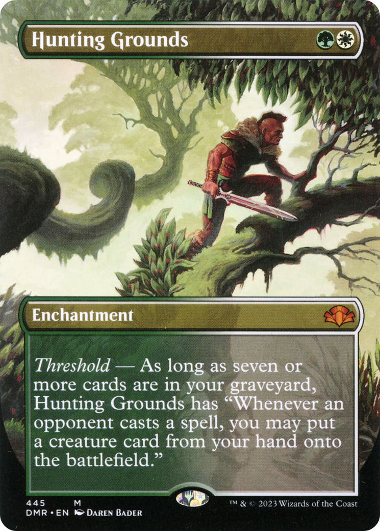 Hunting Grounds (Borderless Alternate Art) [Dominaria Remastered] | Red Riot Games CA