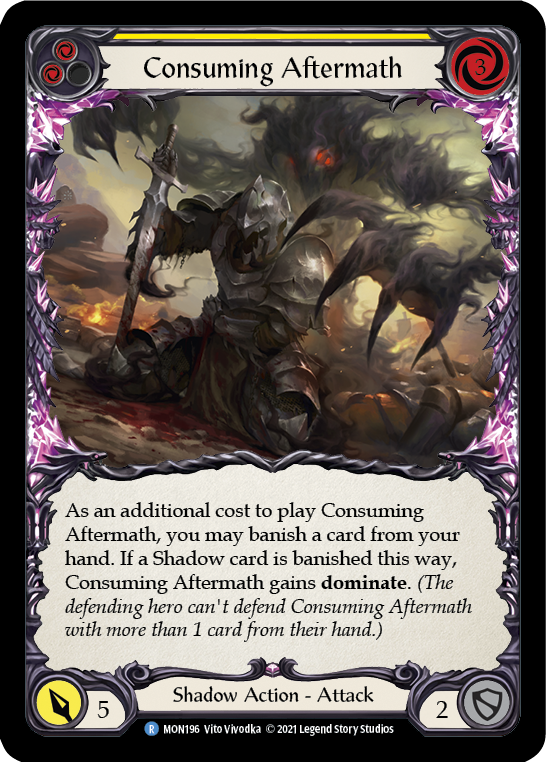 Consuming Aftermath (Yellow) [MON196] (Monarch)  1st Edition Normal | Red Riot Games CA