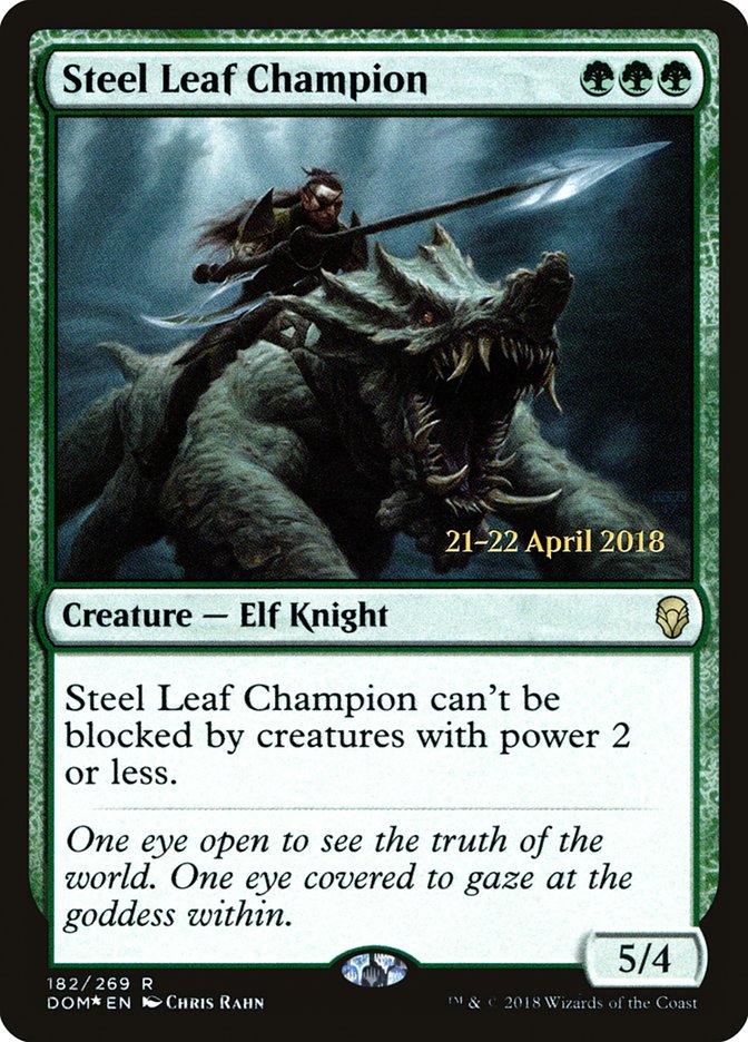 Steel Leaf Champion [Dominaria Prerelease Promos] | Red Riot Games CA