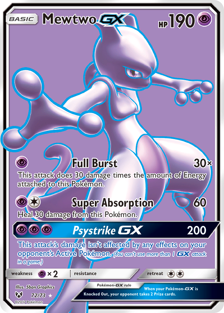 Mewtwo GX (72/73) [Sun & Moon: Shining Legends] | Red Riot Games CA
