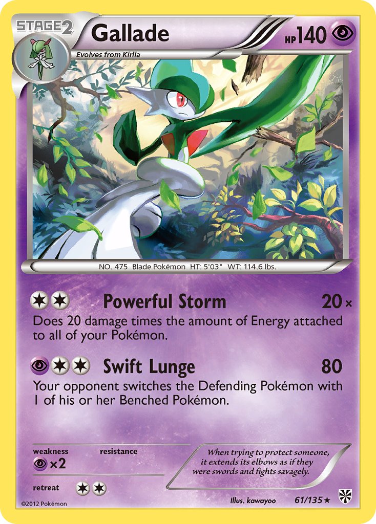 Gallade (61/135) (Cosmos Holo) (Blister Exclusive) [Black & White: Plasma Storm] | Red Riot Games CA