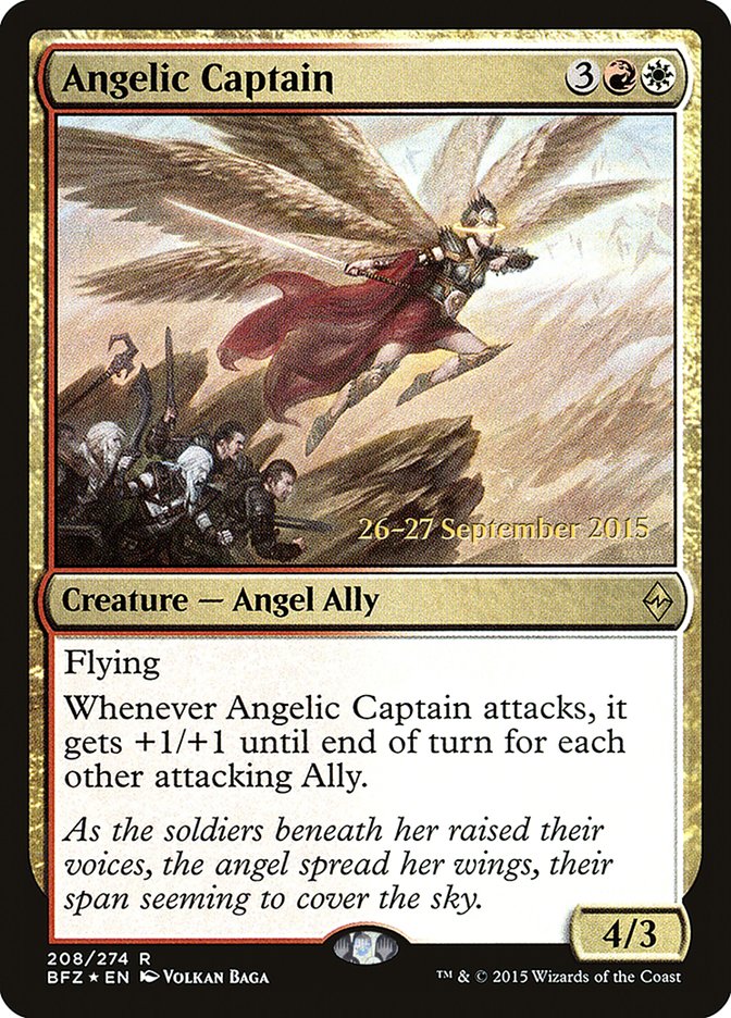 Angelic Captain [Battle for Zendikar Prerelease Promos] | Red Riot Games CA
