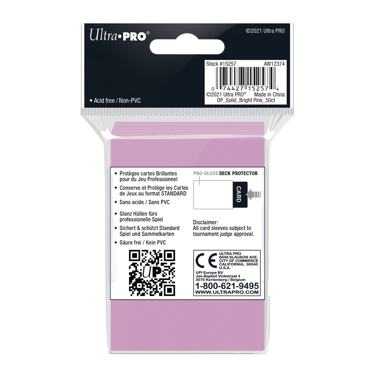 Ultra PRO: Standard 50ct Sleeves - PRO-Gloss (Bright Pink)