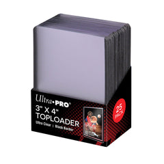 Ultra PRO: Toploader - 3" x 4" (25ct - Black Border) | Red Riot Games CA