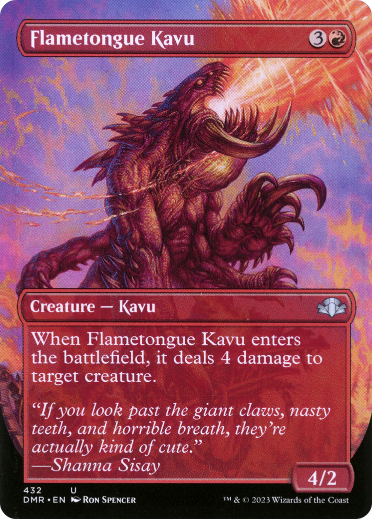 Flametongue Kavu (Borderless Alternate Art) [Dominaria Remastered] | Red Riot Games CA