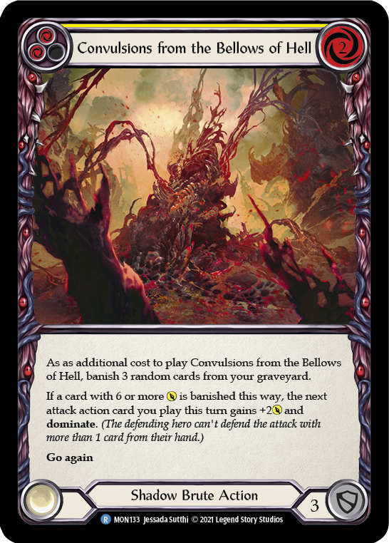 Convulsions from the Bellows of Hell (Yellow) [MON133-RF] (Monarch)  1st Edition Rainbow Foil | Red Riot Games CA