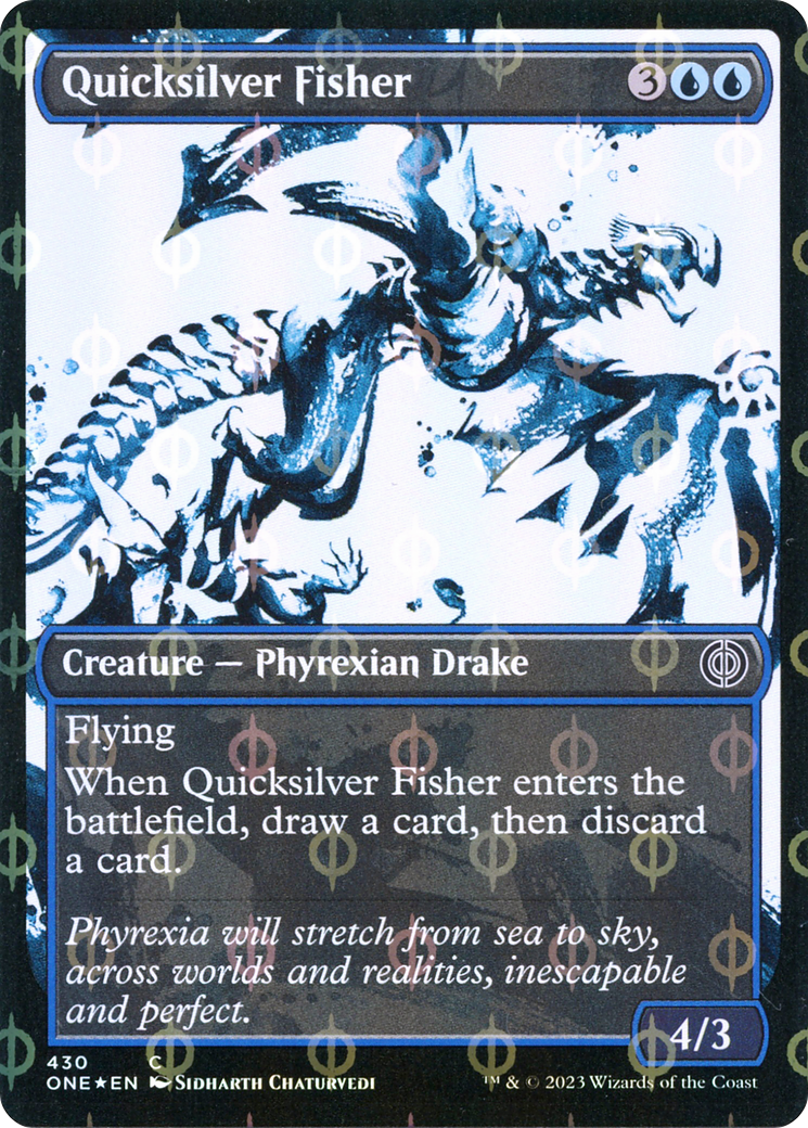 Quicksilver Fisher (Showcase Ichor Step-and-Compleat Foil) [Phyrexia: All Will Be One] | Red Riot Games CA
