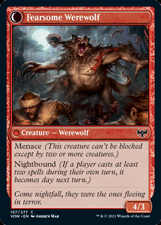 Fearful Villager // Fearsome Werewolf [Innistrad: Crimson Vow] | Red Riot Games CA