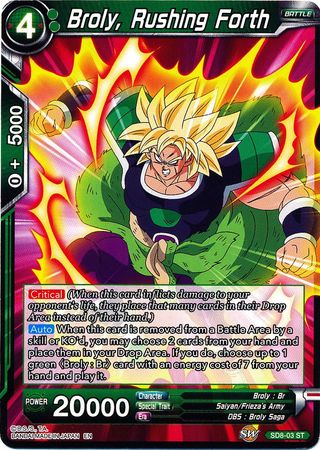 Broly, Rushing Forth (Starter Deck - Rising Broly) (SD8-03) [Destroyer Kings] | Red Riot Games CA