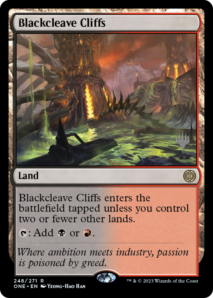 Blackcleave Cliffs (Promo Pack) [Phyrexia: All Will Be One Promos] | Red Riot Games CA