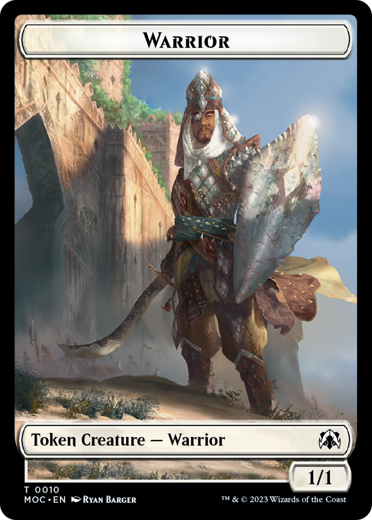 Warrior // Elspeth, Sun's Champion Emblem Double-Sided Token [March of the Machine Commander Tokens] | Red Riot Games CA