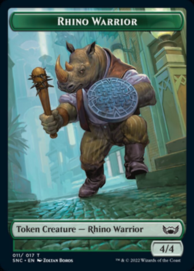 Ogre Warrior // Rhino Warrior Double-Sided Token [Streets of New Capenna Tokens] | Red Riot Games CA