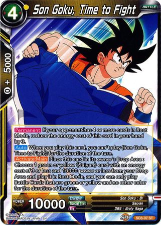 Son Goku, Time to Fight (Starter Deck - Rising Broly) (SD8-07) [Destroyer Kings] | Red Riot Games CA