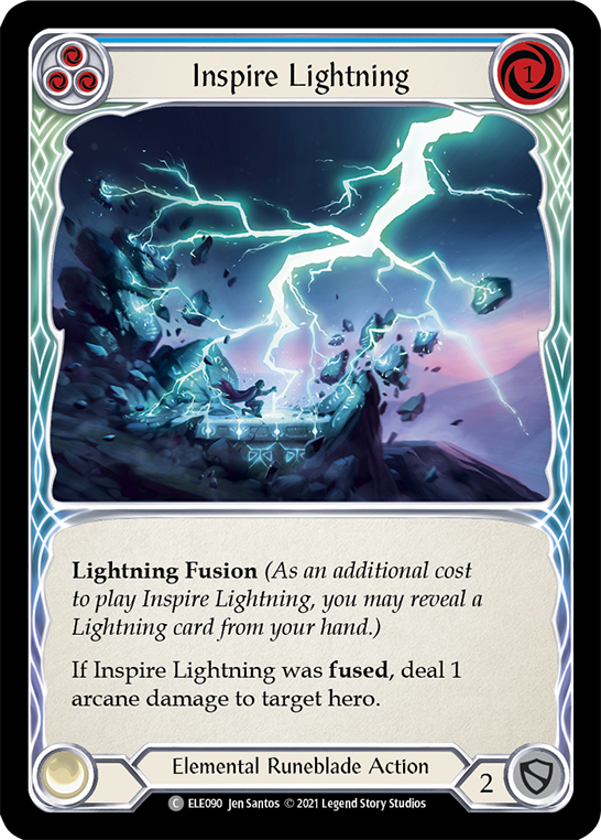 Inspire Lightning (Blue) [ELE090] (Tales of Aria)  1st Edition Rainbow Foil | Red Riot Games CA