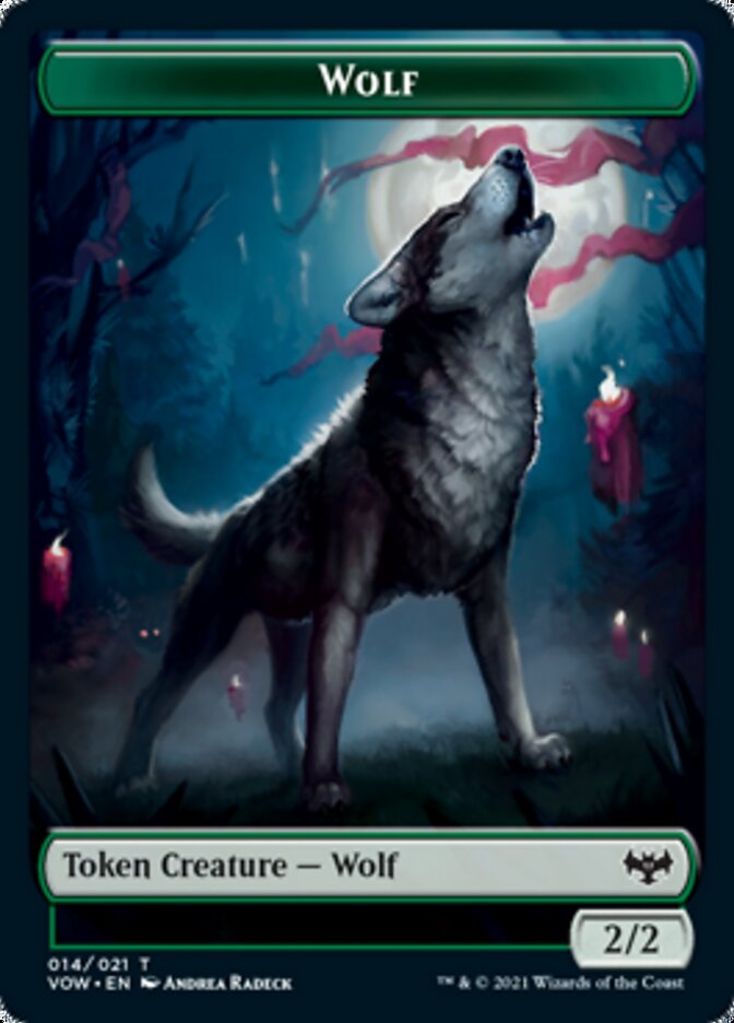 Zombie (008) // Wolf (014) Double-Sided Token [Innistrad: Crimson Vow Tokens] | Red Riot Games CA