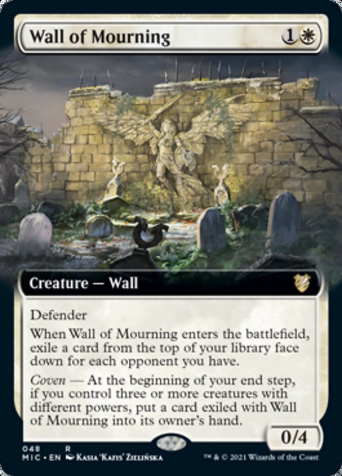 Wall of Mourning (Extended Art) [Innistrad: Midnight Hunt Commander] | Red Riot Games CA