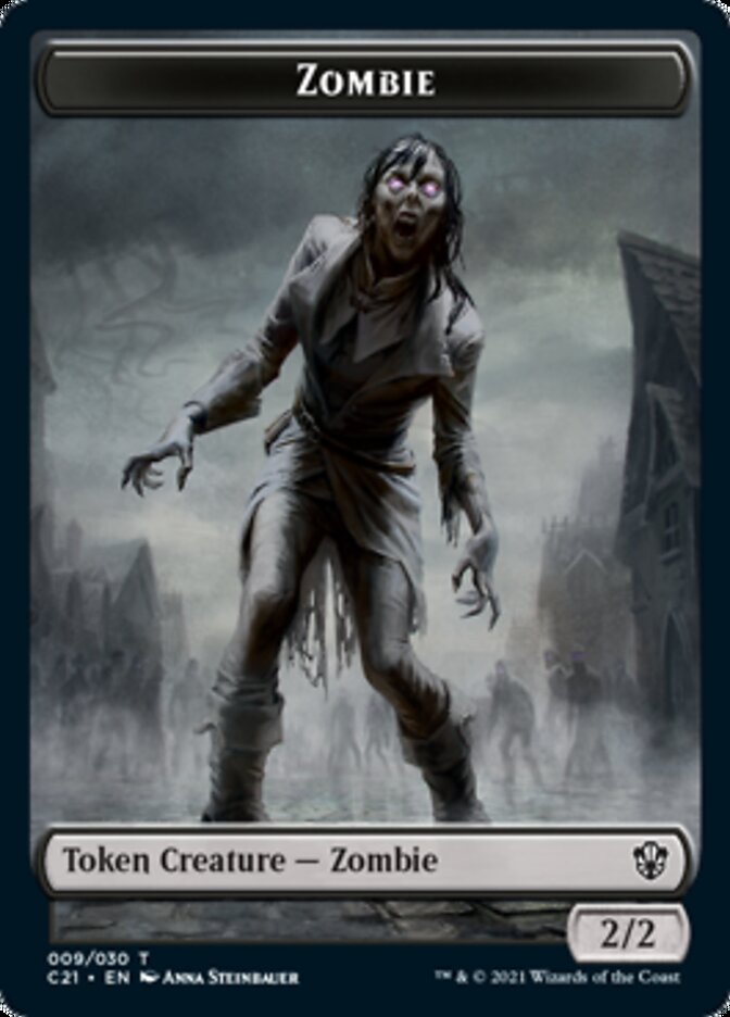 Zombie // Horror Double-Sided Token [Commander 2021 Tokens] | Red Riot Games CA
