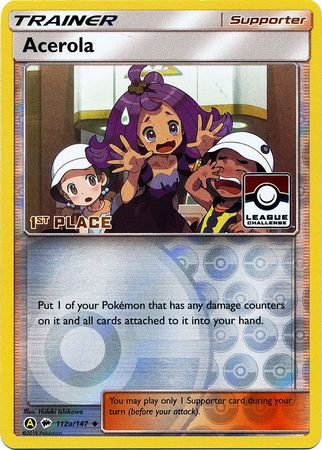 Acerola (112a/147) (League Promo 1st Place) [Sun & Moon: Burning Shadows] | Red Riot Games CA