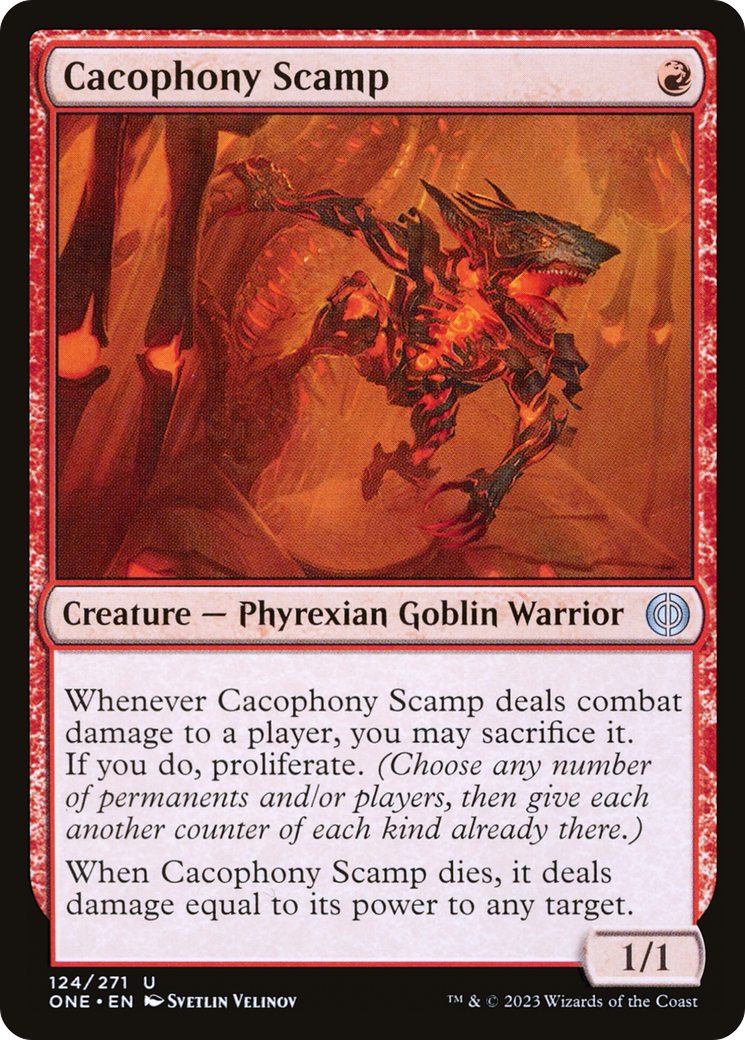 Cacophony Scamp [Phyrexia: All Will Be One] | Red Riot Games CA