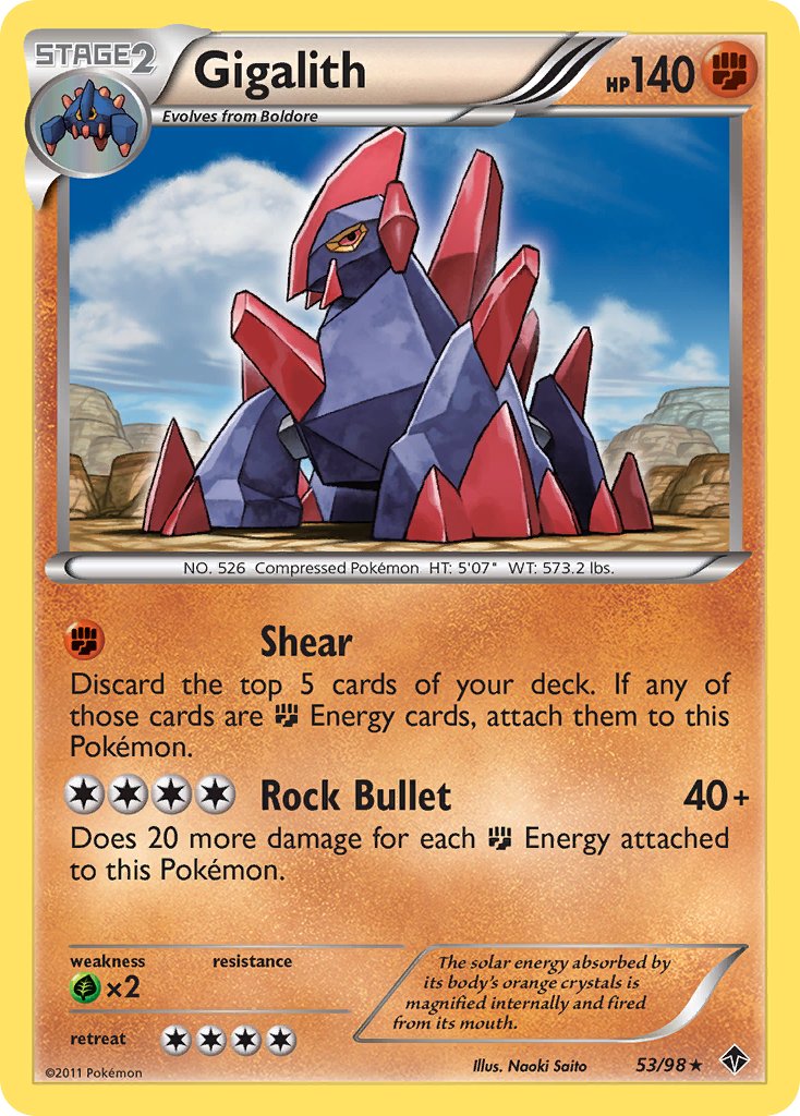Gigalith (53/98) (Cracked Ice Holo) (Blister Exclusive) [Black & White: Emerging Powers] | Red Riot Games CA