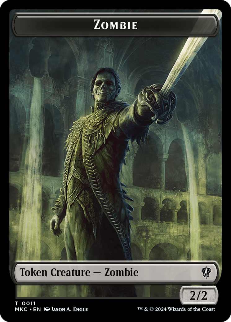 Vizier of Many Faces // Zombie Double-Sided Token [Murders at Karlov Manor Commander Tokens] | Red Riot Games CA