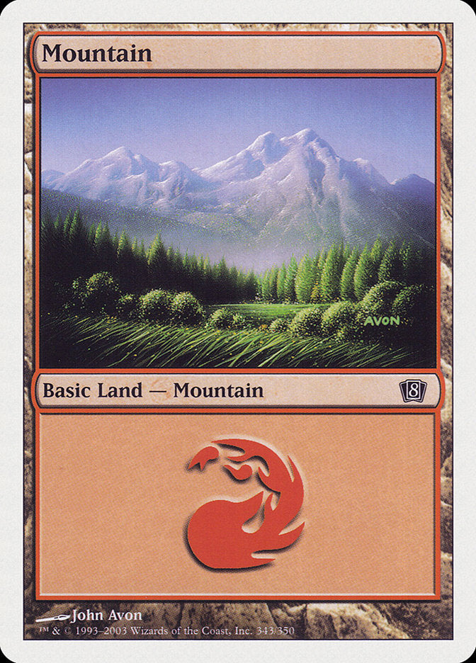 Mountain (343) [Eighth Edition] | Red Riot Games CA